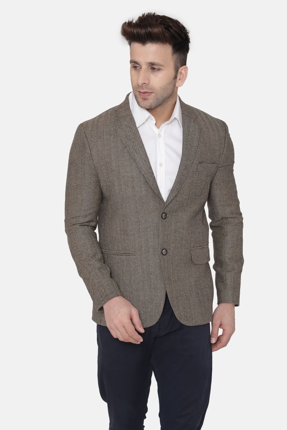 Wintage Men's Tweed Casual and Festive Blazer Coat Jacket : Brown