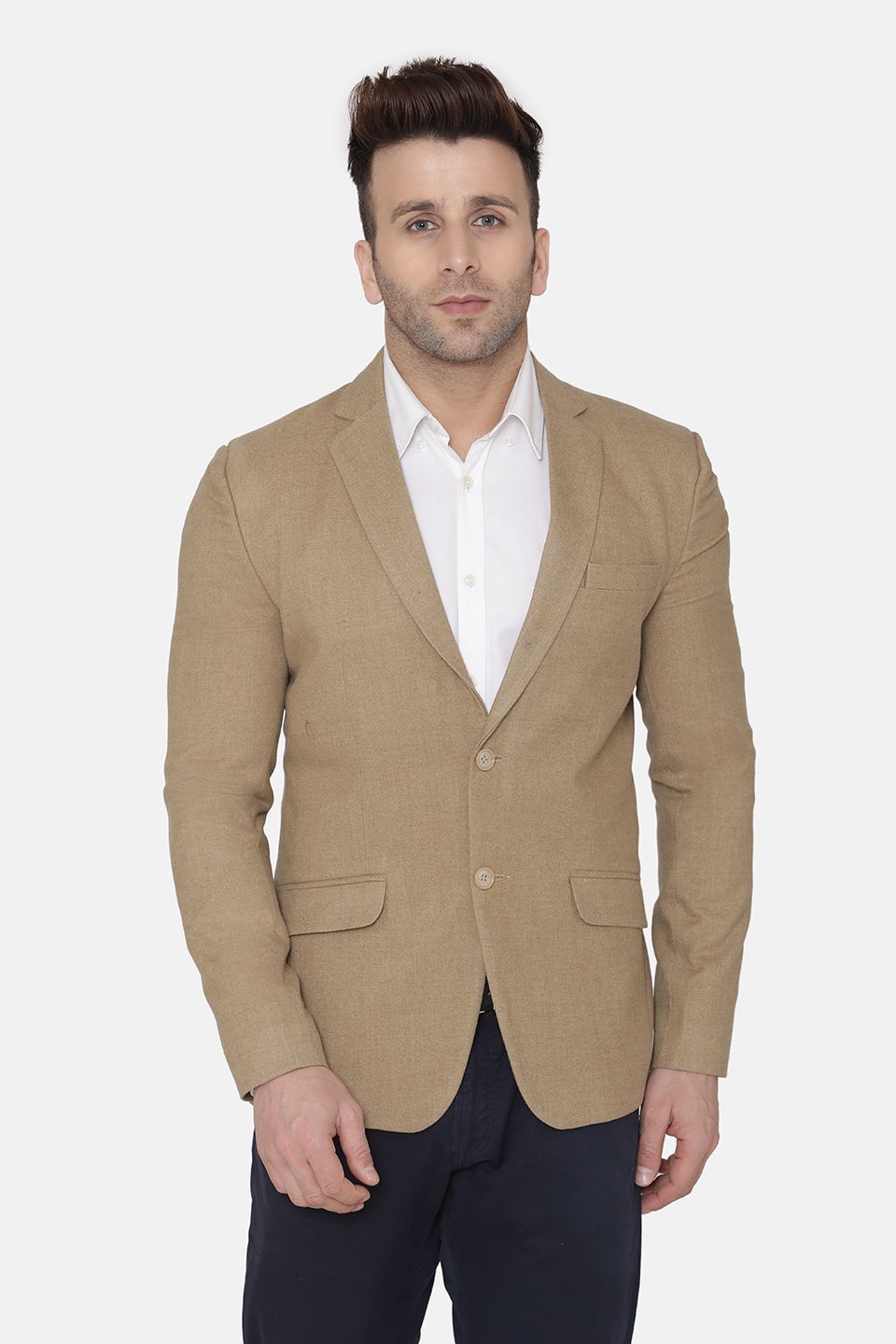 Wintage Men's Wool Casual and Festive Blazer Coat Jacket : Beige