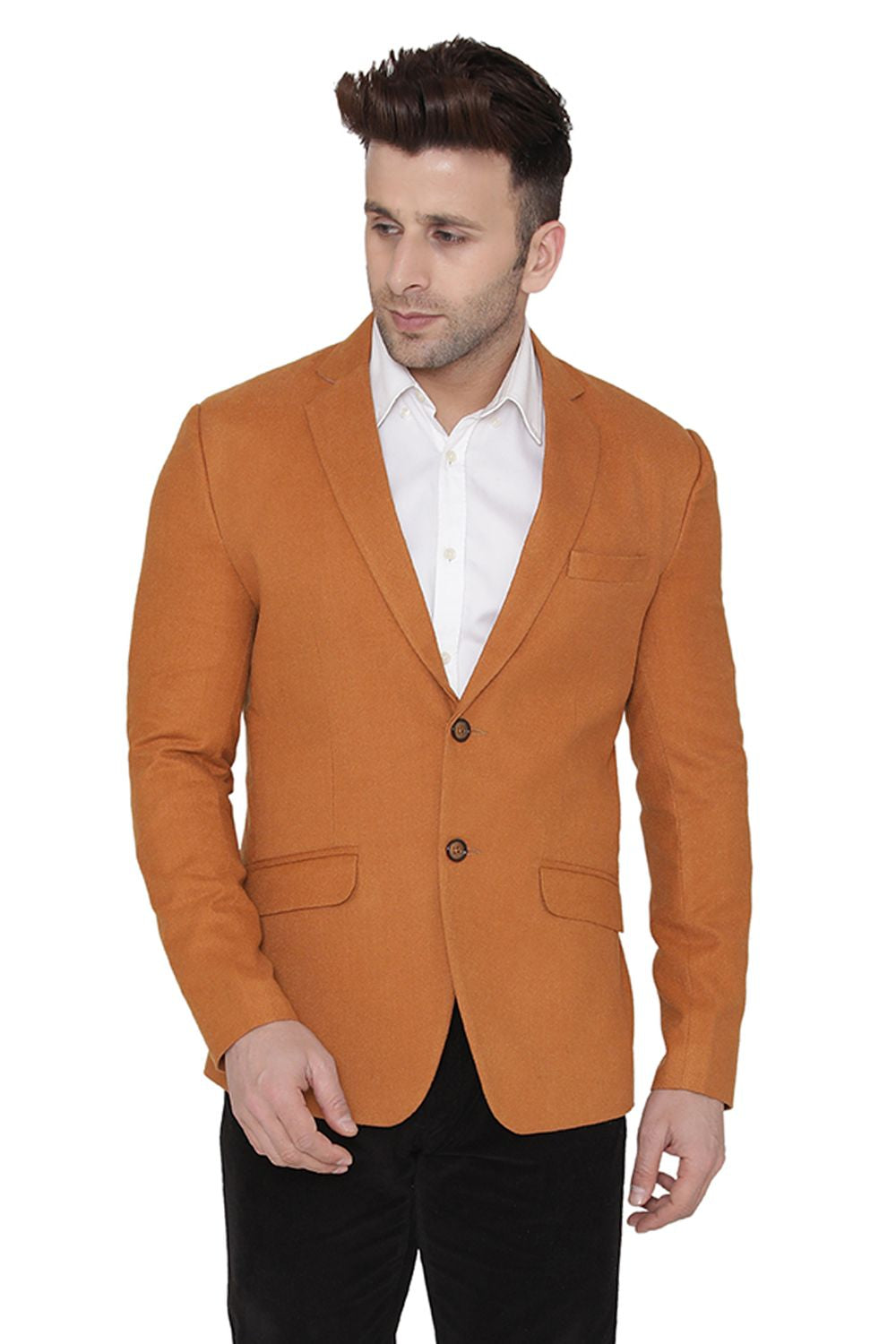 Wintage Men's Wool Casual and Festive Blazer Coat Jacket Orange