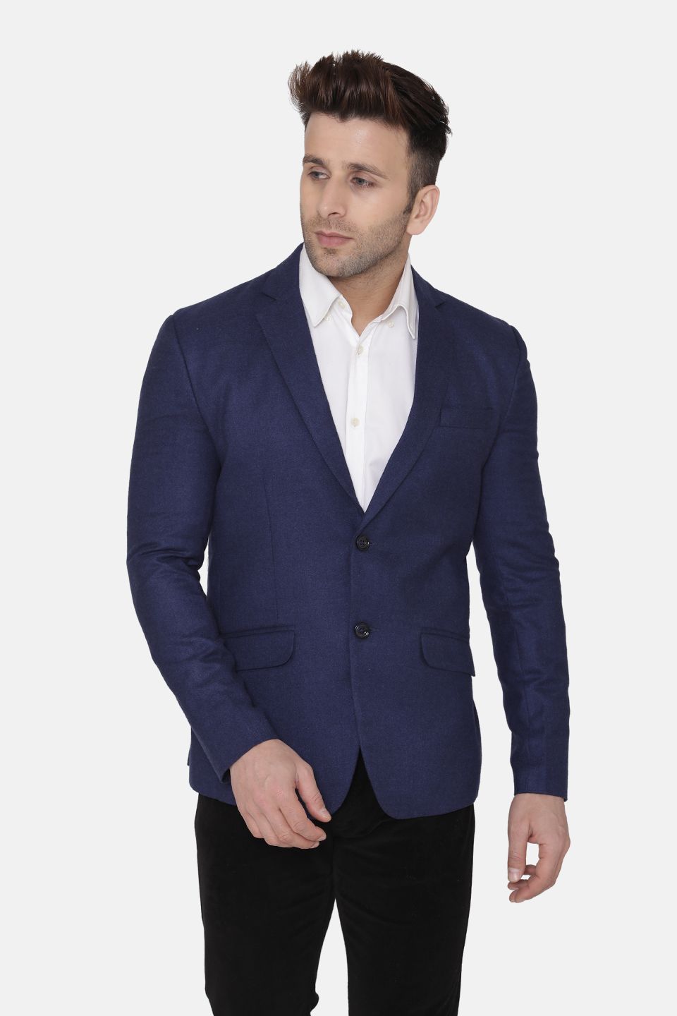 Wintage Men s Wool Casual and Festive Blazer Coat Jacket Blue