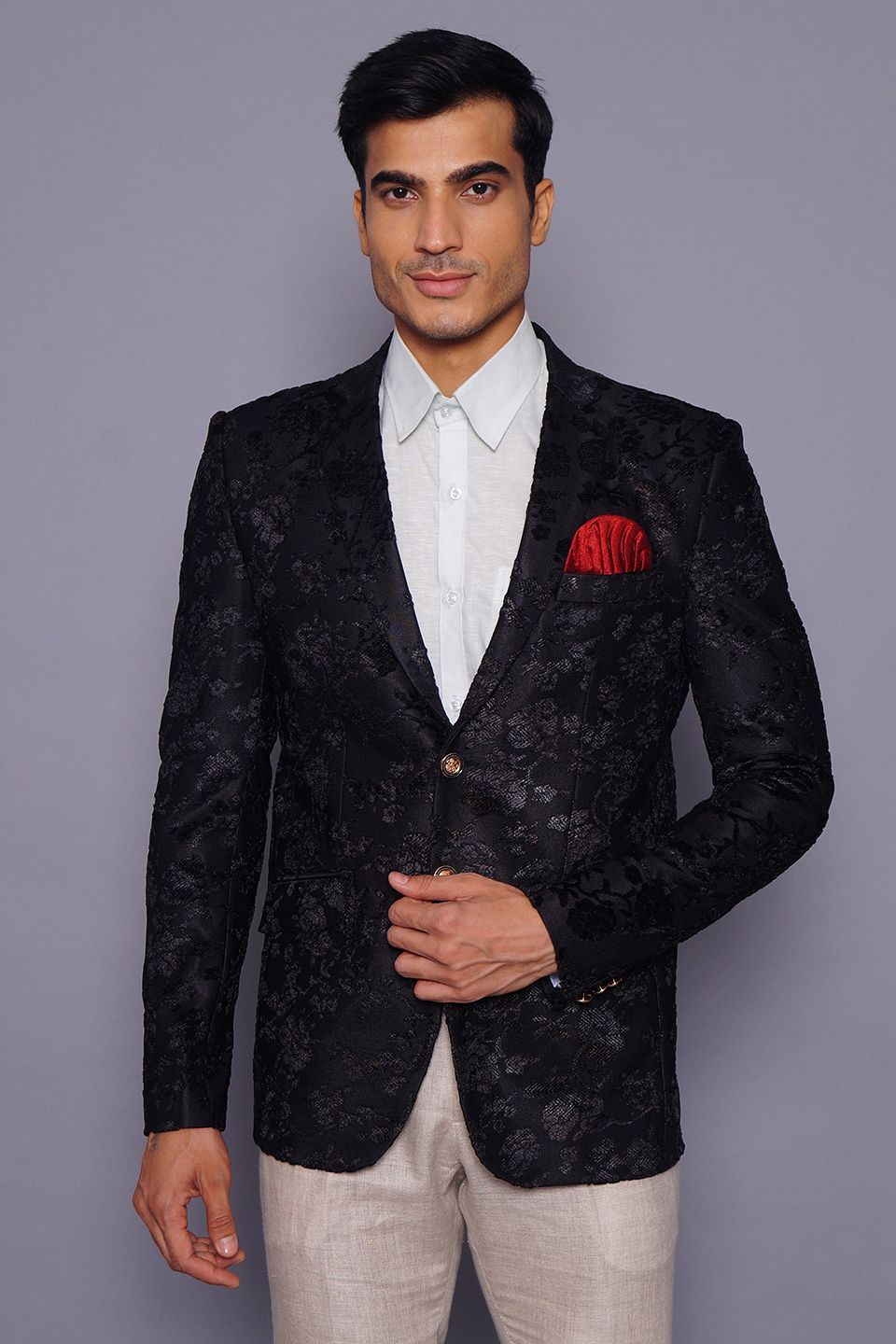 Tuxedo Velvet Coats For Men Wintage Men's Embroidered Velvet Coat