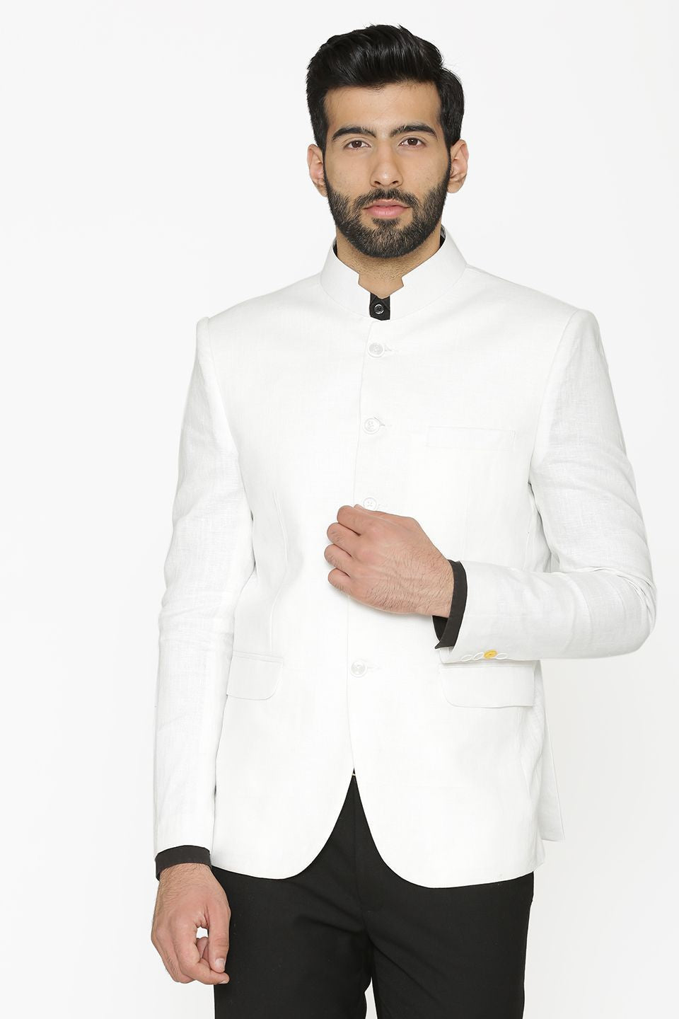 Wintage Men's 100% Linen Festive and Casual Blazer Coat Jacket White