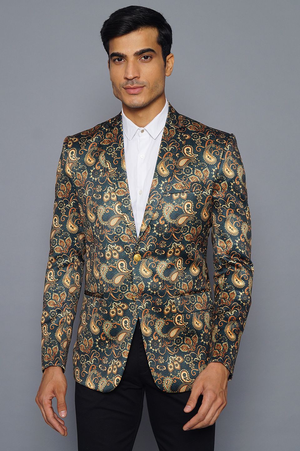 Wintage Men's Imported Rayon Tailored Fit Printed Party/Festive Blazer Coat Jacket