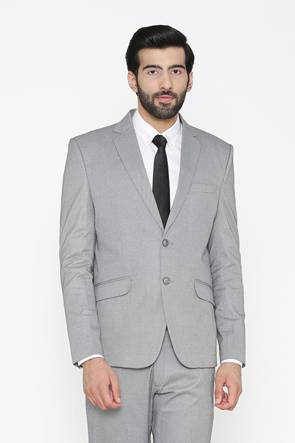 Grey blazer shirt color top