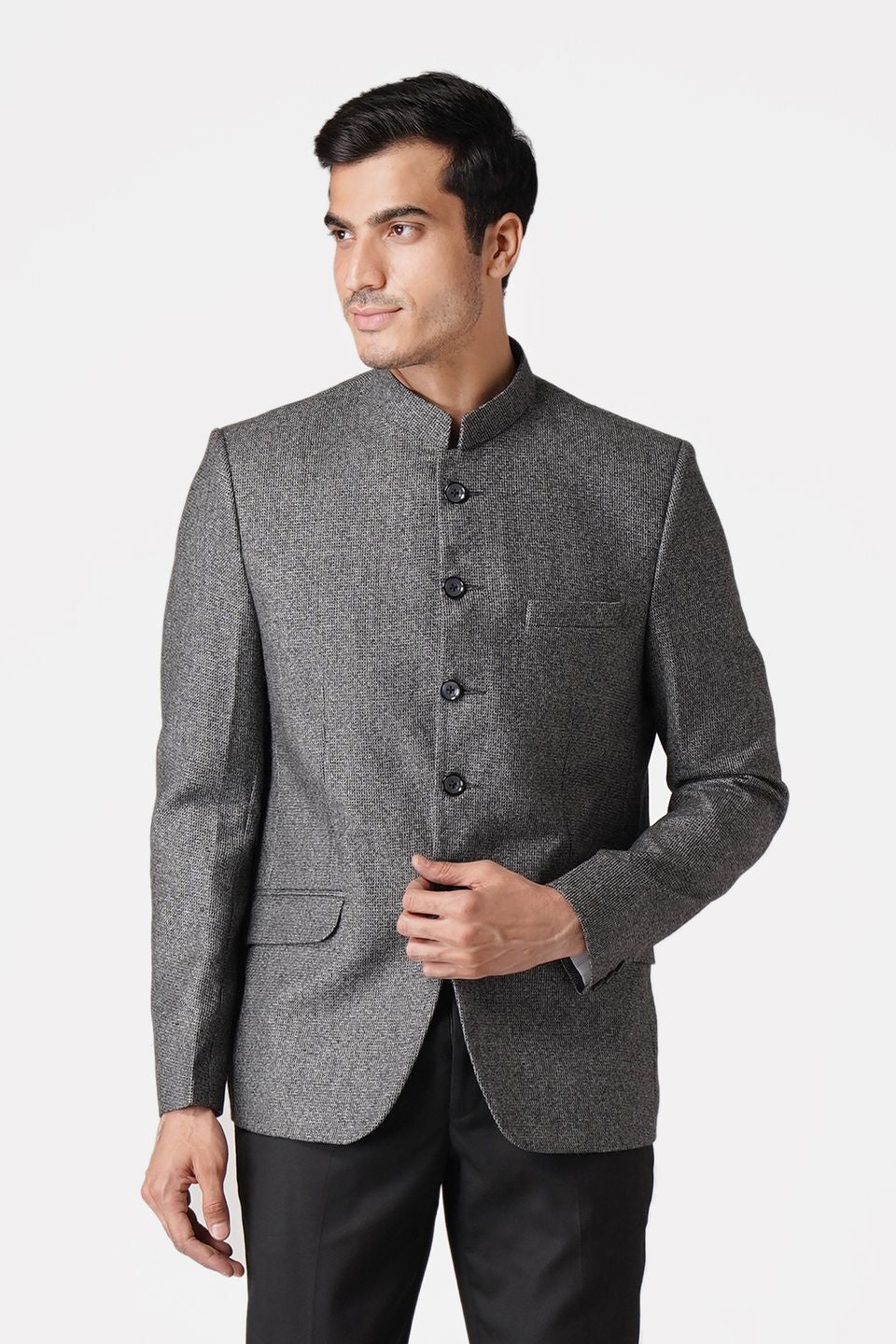 Wintage Men's Tweed Casual and Festive Blazer Coat Jacket: Grey