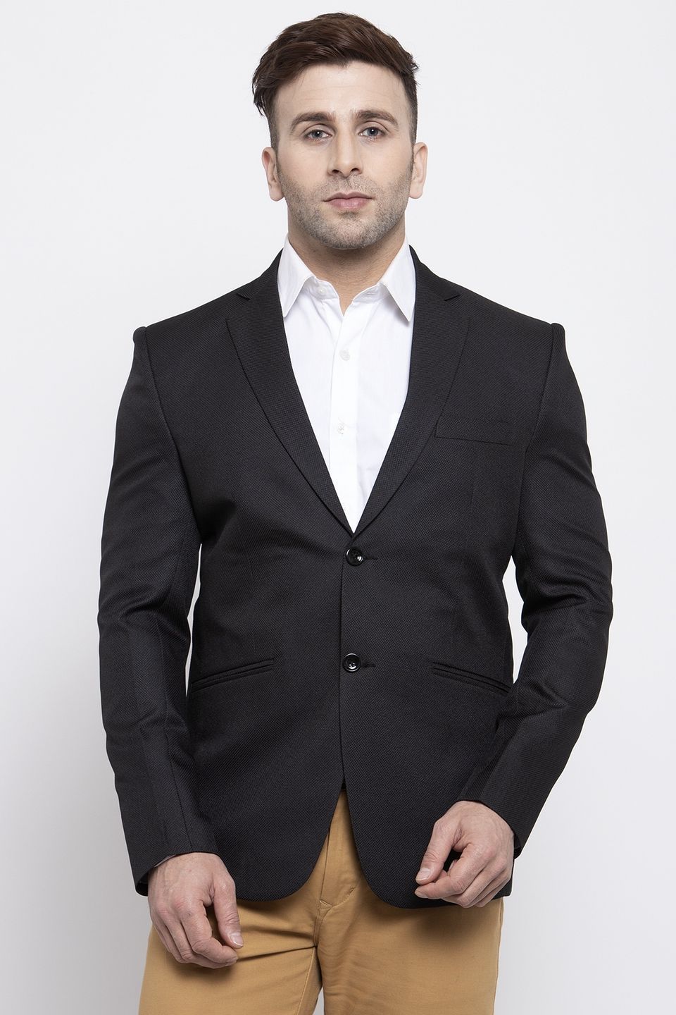 WINTAGE Men's Polyester Cotton Festive and Casual Blazer Coat