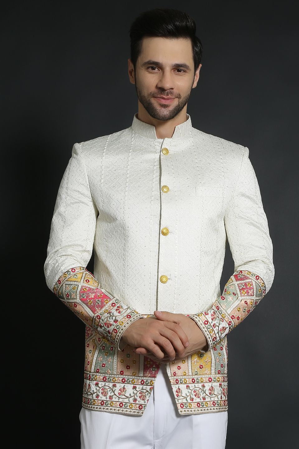 Cream silk blazer discount