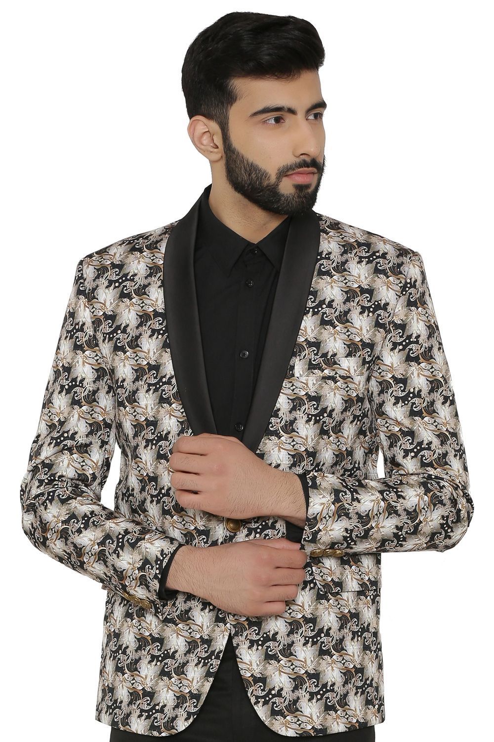 Wintage Men's Imported Rayon Tailored Fit Solid Evening/Casual Blazer Coat  Printed Tuxedo Jacket