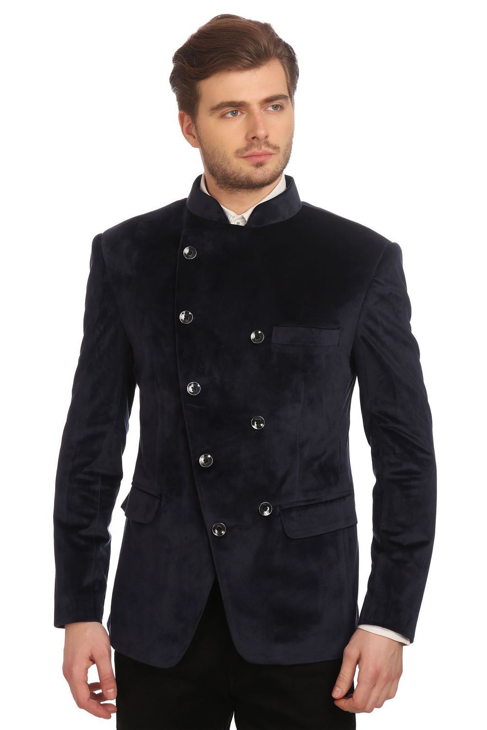 Wintage men's velvet grandad collar blazer hotsell