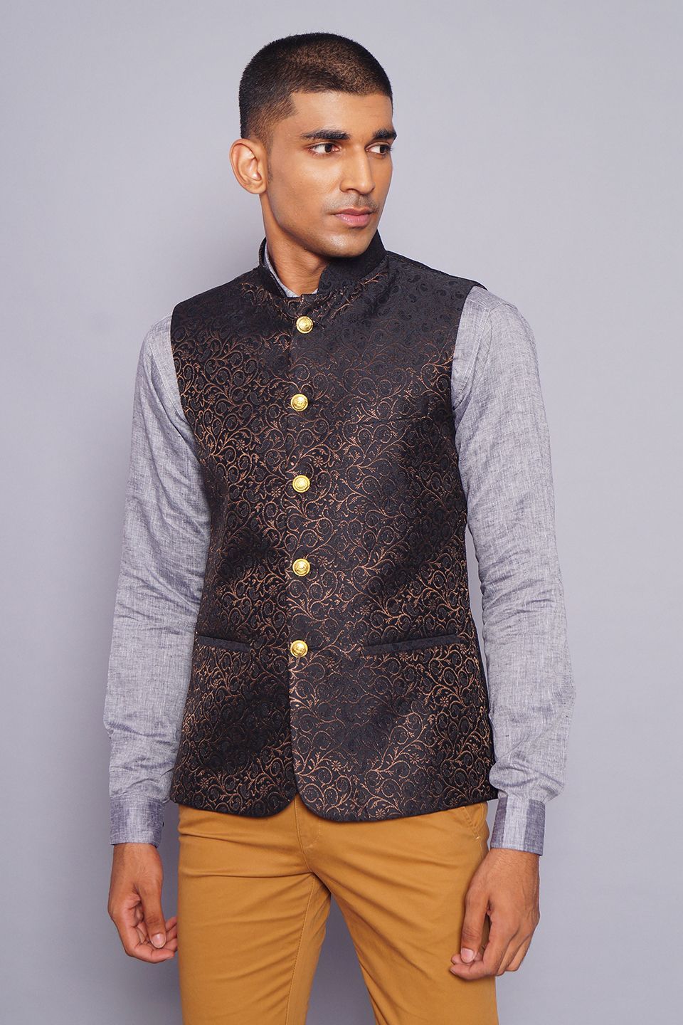 Banarasi print nehru jacket store