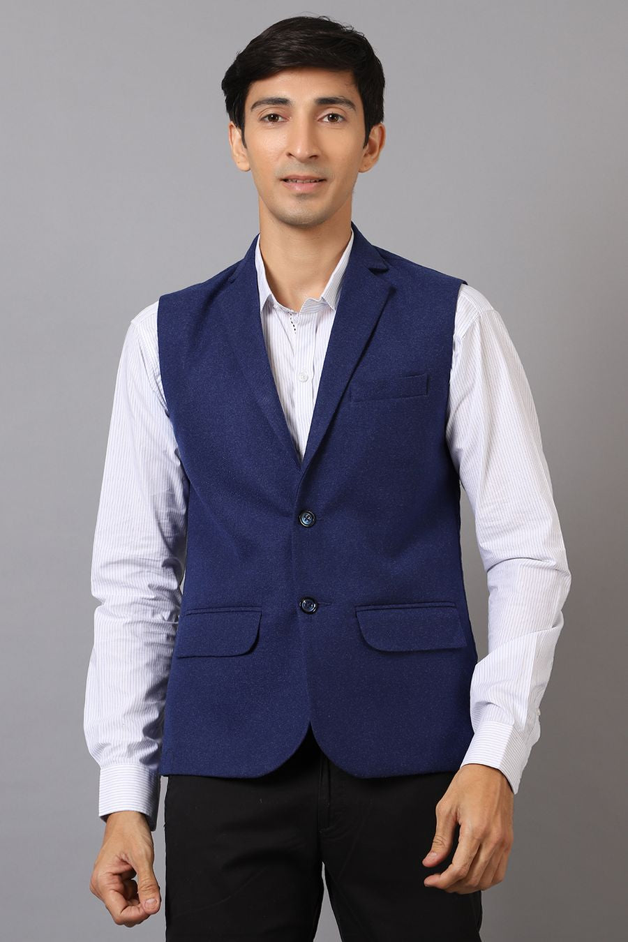Buy WINTAGE Men s Tweed Wool Blue Modi Nehru Jacket