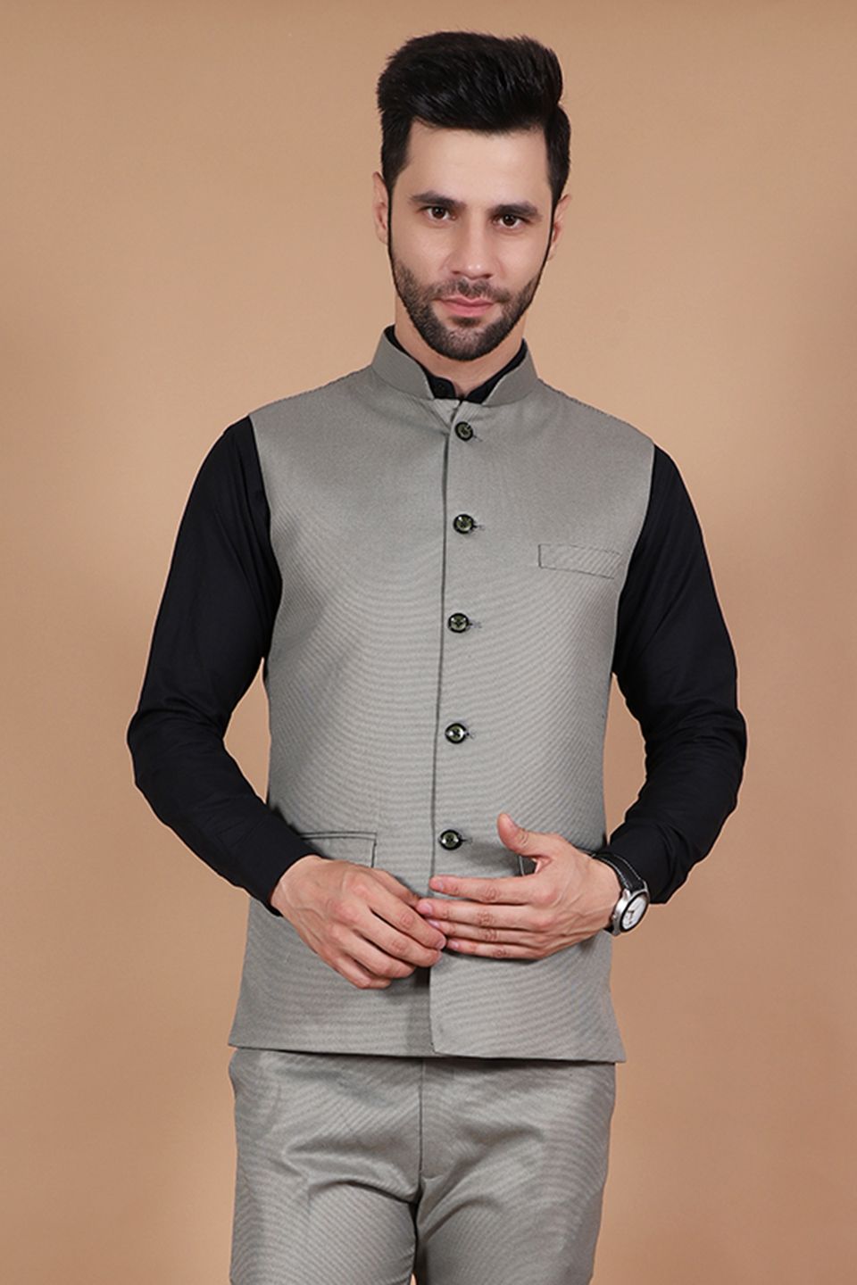 gray nehru jacket