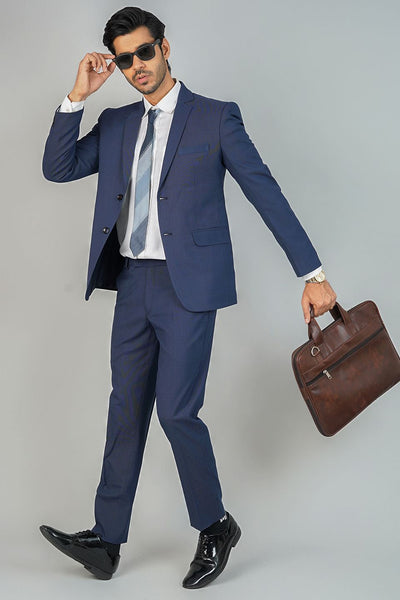Poly Viscose Blue 2 PC Suit