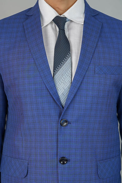 Poly Viscose Blue 2 PC Suit