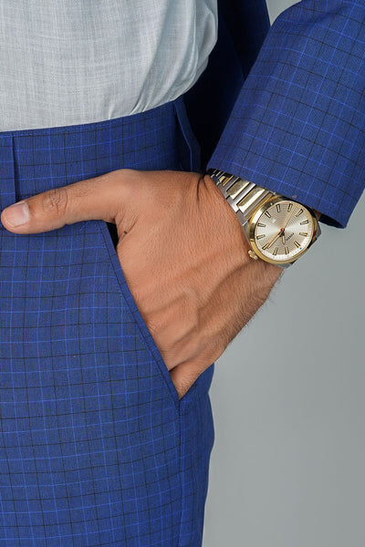 Poly Viscose Blue 2 PC Suit