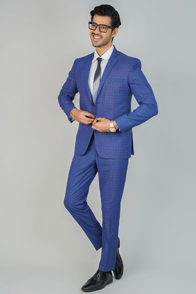 Poly Viscose Blue 2 PC Suit