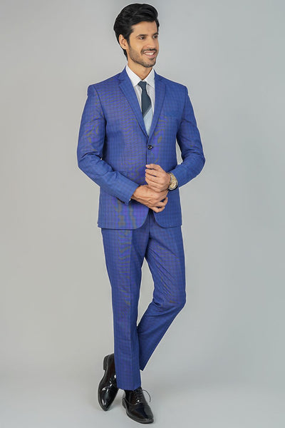 Poly Viscose Blue 2 PC Suit
