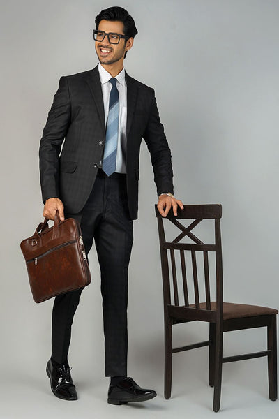Poly Viscose Black 2 PC Suit