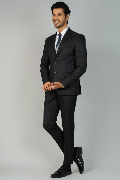Poly Viscose Black 2 PC Suit