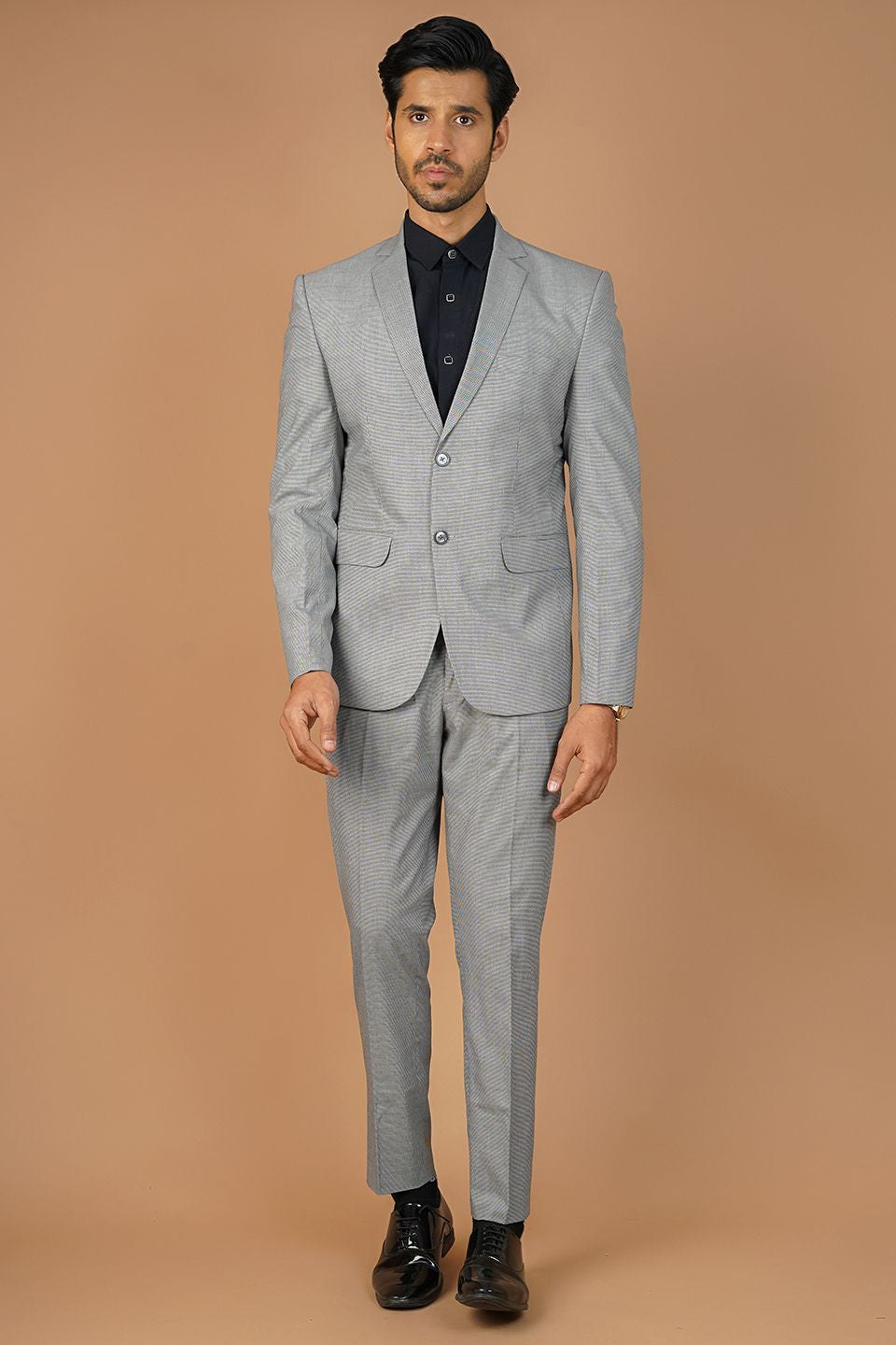 Poly Viscose Grey 2 PC Suit