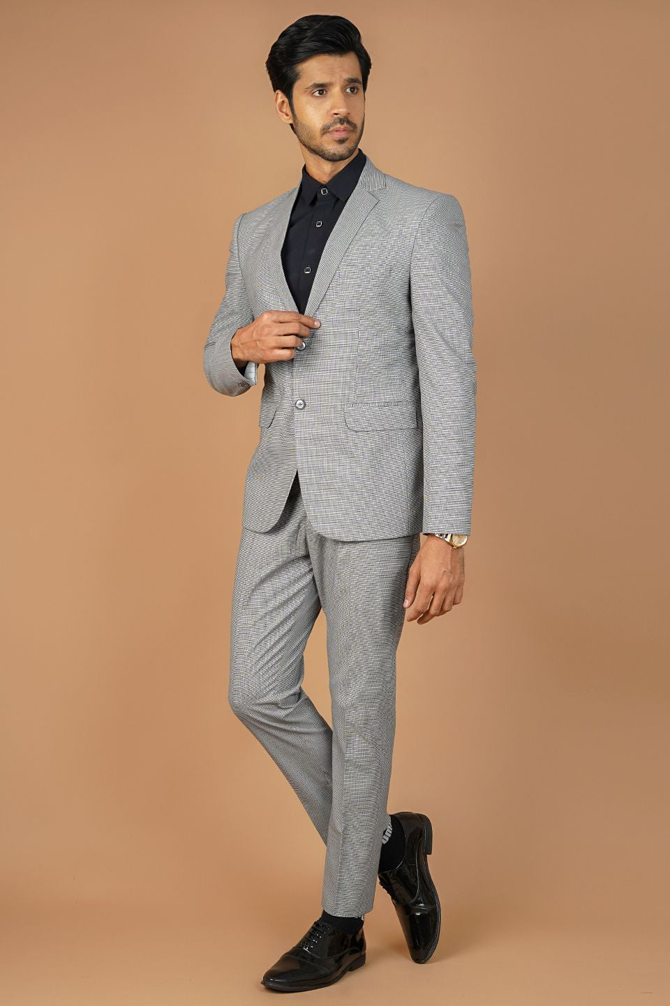 Poly Viscose Grey 2 PC Suit