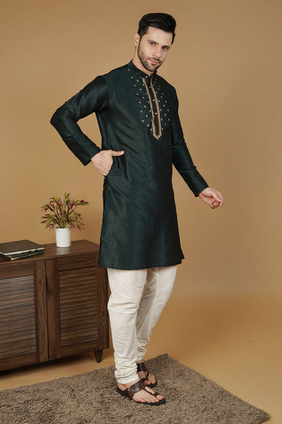 Banarasi Art Silk Green Kurta