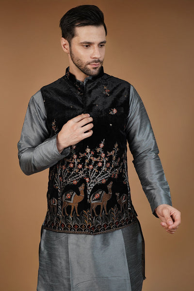 Velvet Black Waistcoat