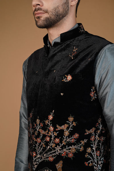 Velvet Black Waistcoat