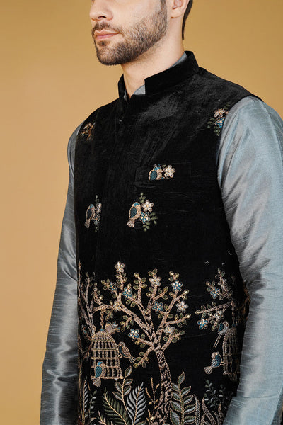 Velvet Black Waistcoat