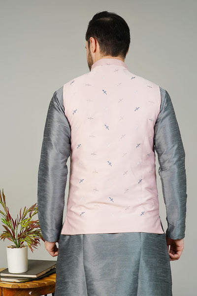 Rayon Emrbroidery Pink Waistcoat