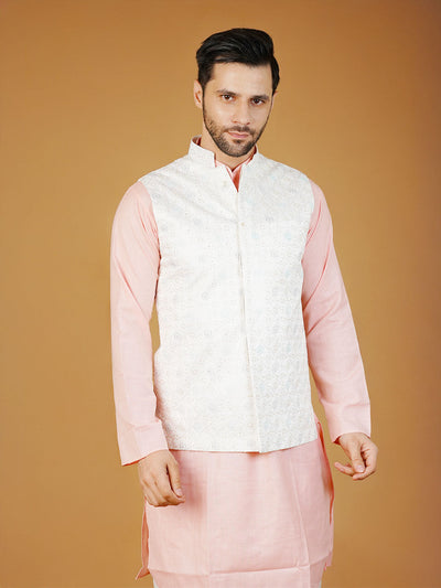 Rayon Emrbroidery White1 Waistcoat