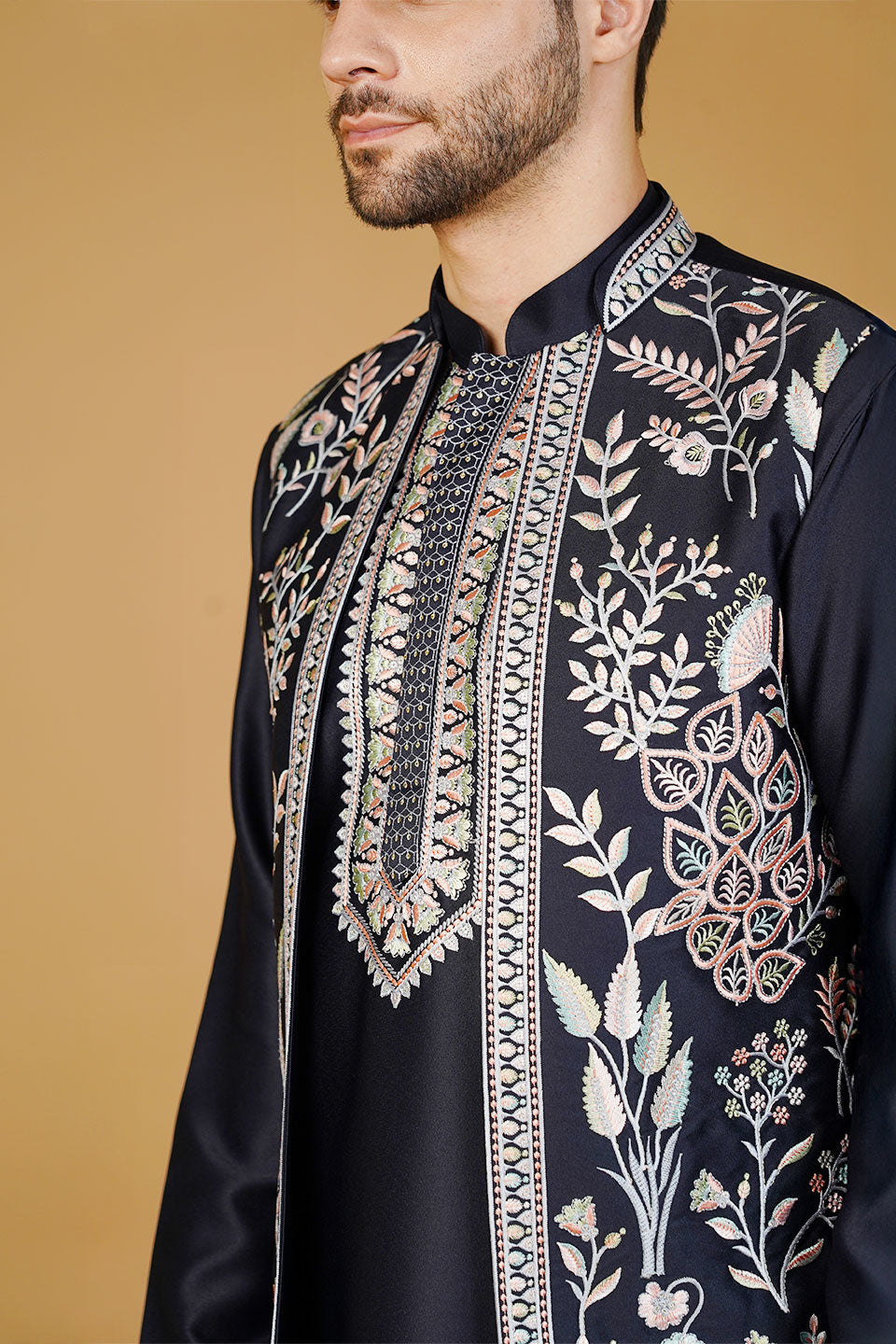 Rayon Emrbroidery Black 1 Kurta Set