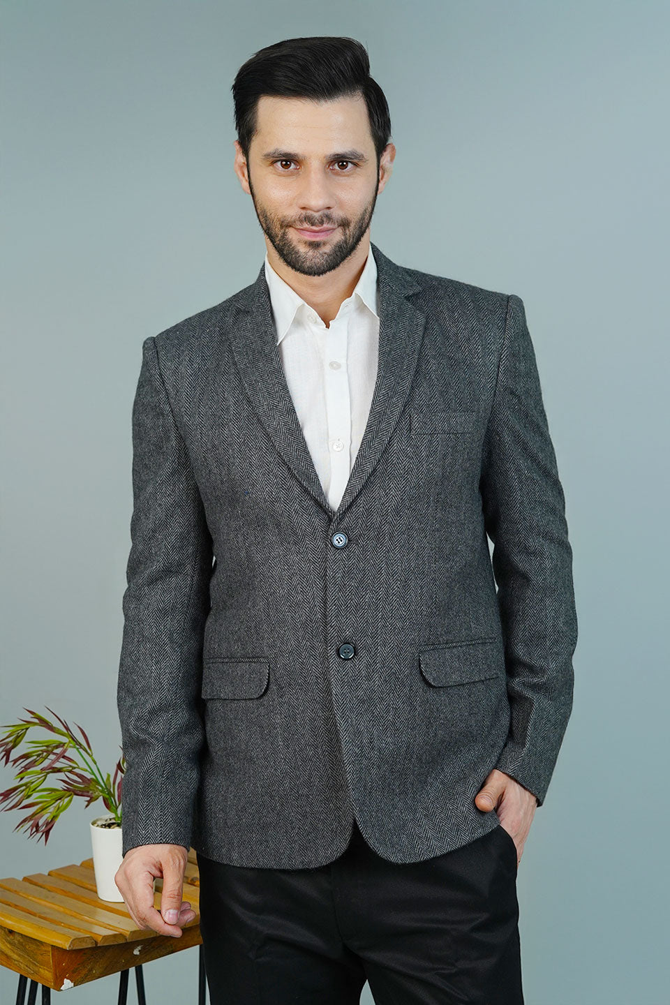 Wool Gray Bandhgala