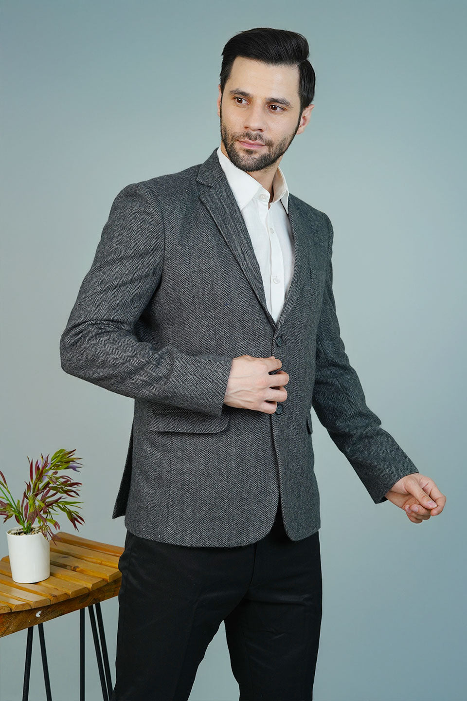 Wool Gray Bandhgala