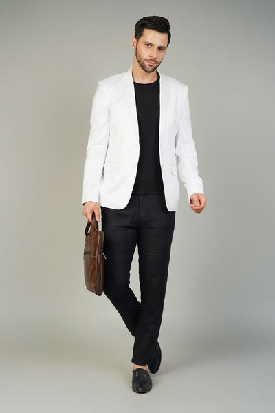 Poly Viscose White Blazer