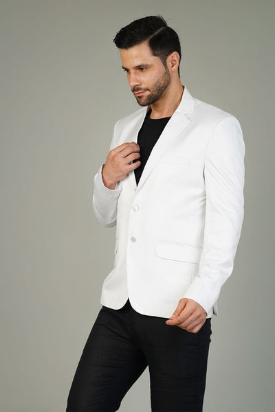 Poly Viscose White Blazer