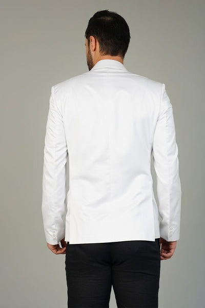 Poly Viscose White Blazer