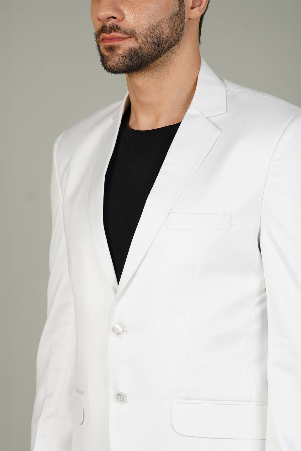 Poly Viscose White Blazer