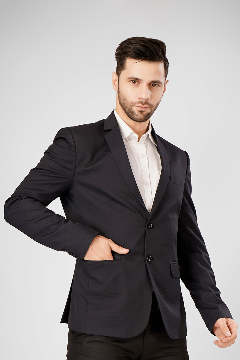 Poly Viscose Black Blazer