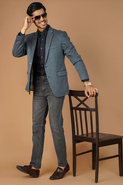 Poly Licra Green Blazer