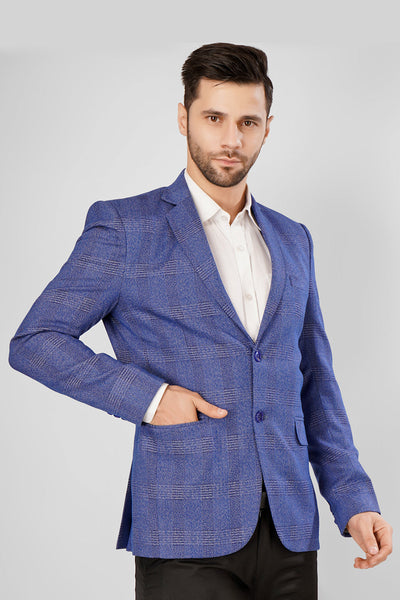 Tweed Check Blue Blazer