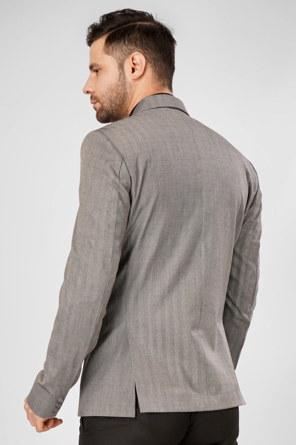 Polyester Cotton Grey Blazer