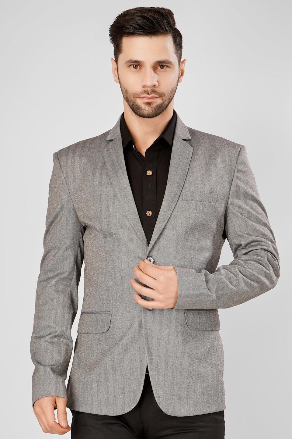 Buy Wintage Men's Polyester Cotton Grey Blazer