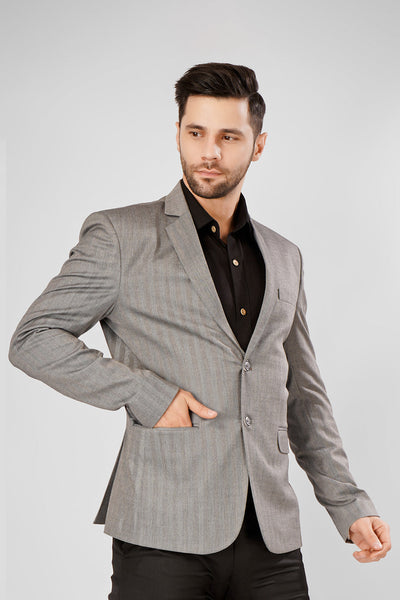Polyester Cotton Grey Blazer
