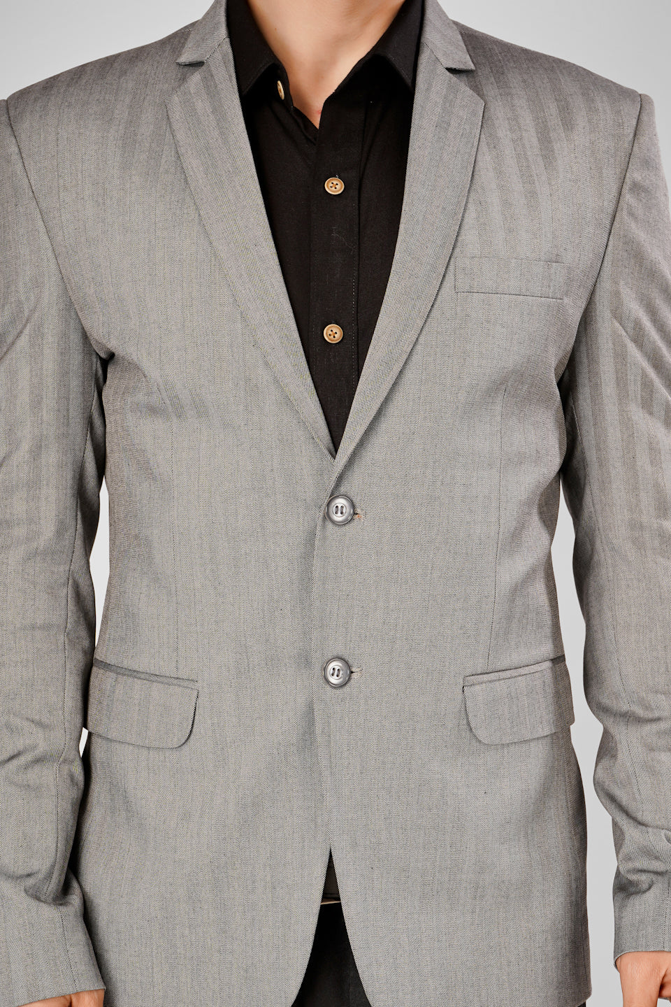 Polyester Cotton Grey Blazer