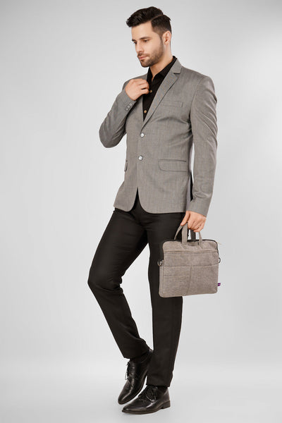 Polyester Cotton Grey Blazer