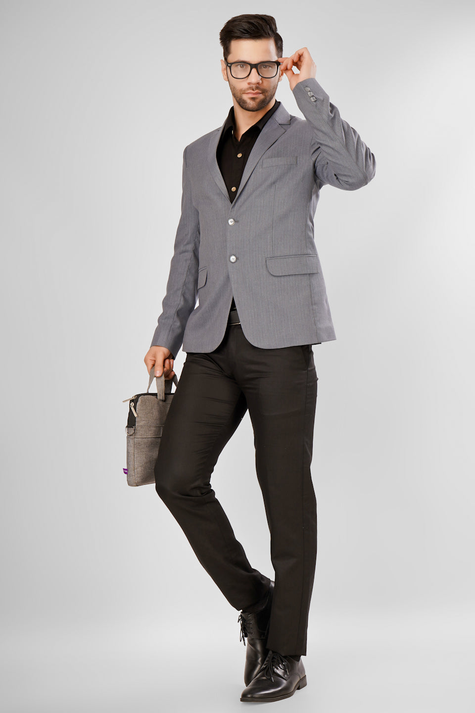 Polyester Cotton Grey Blazer