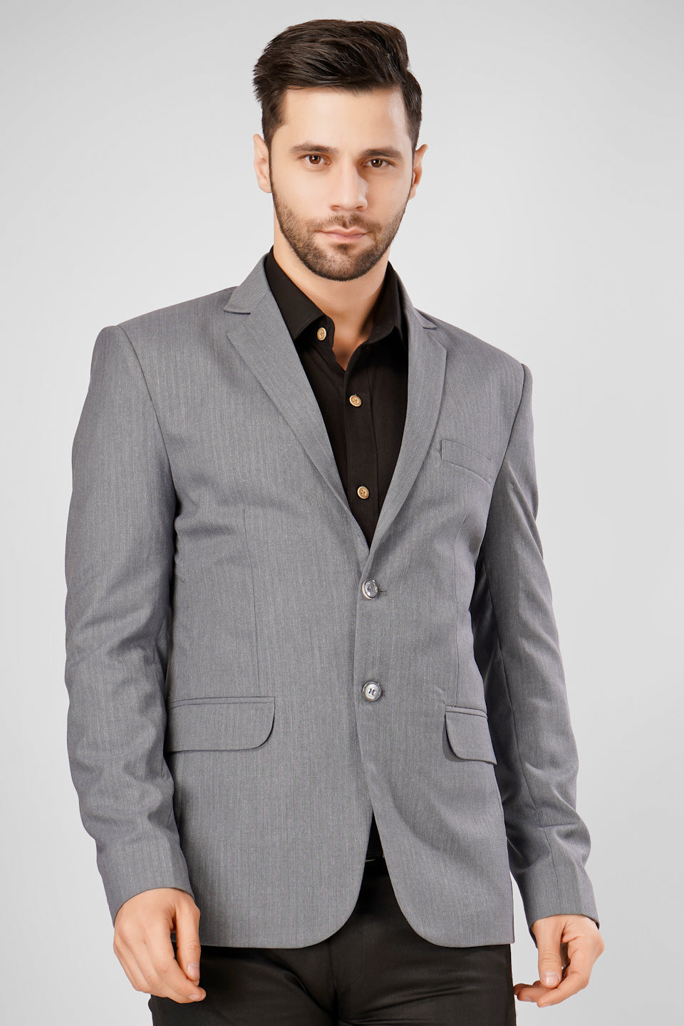 Buy Wintage Men's Polyester Cotton Grey Blazer