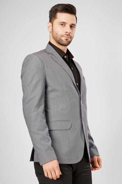 Polyester Cotton Grey Blazer