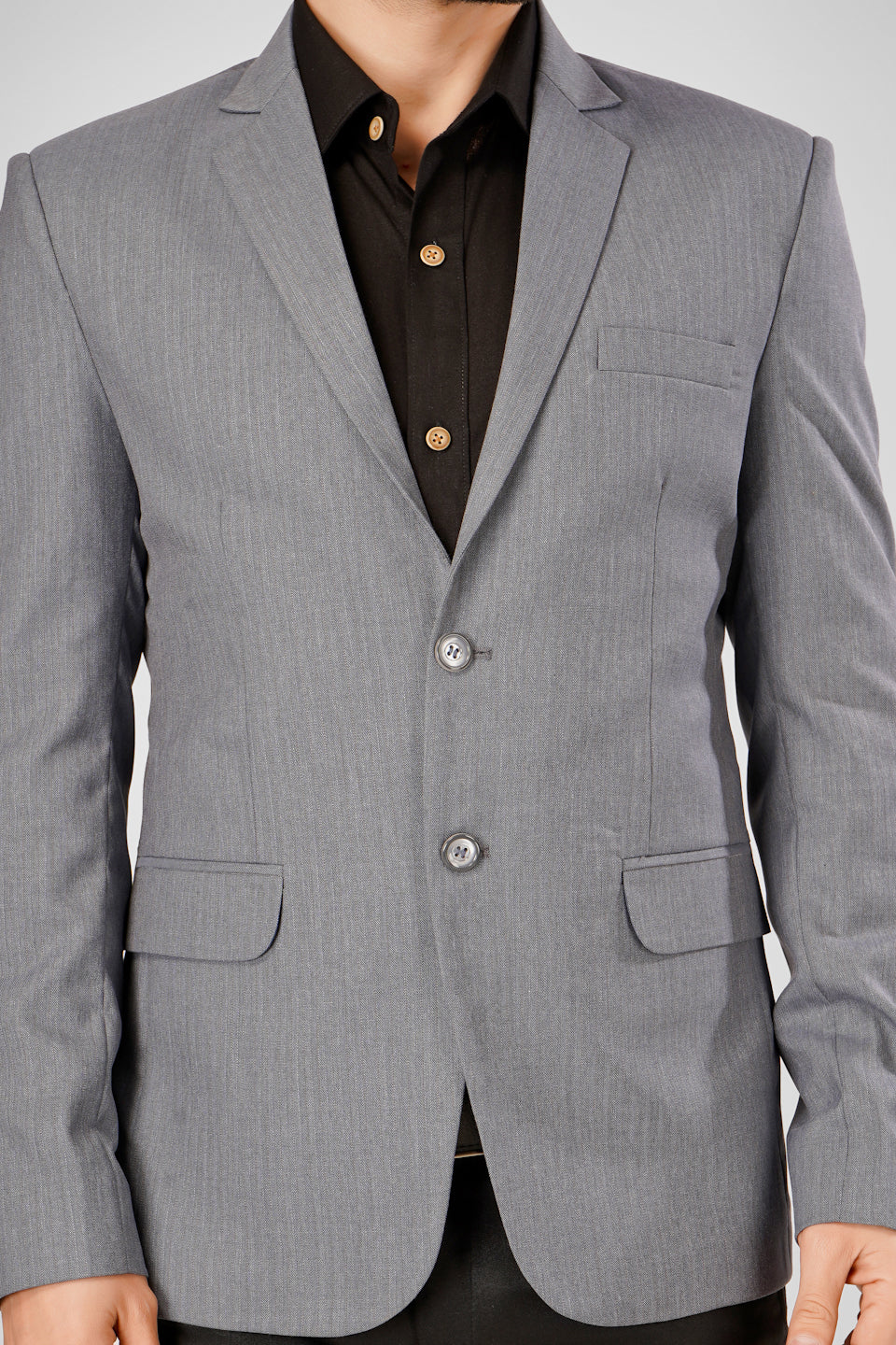 Polyester Cotton Grey Blazer